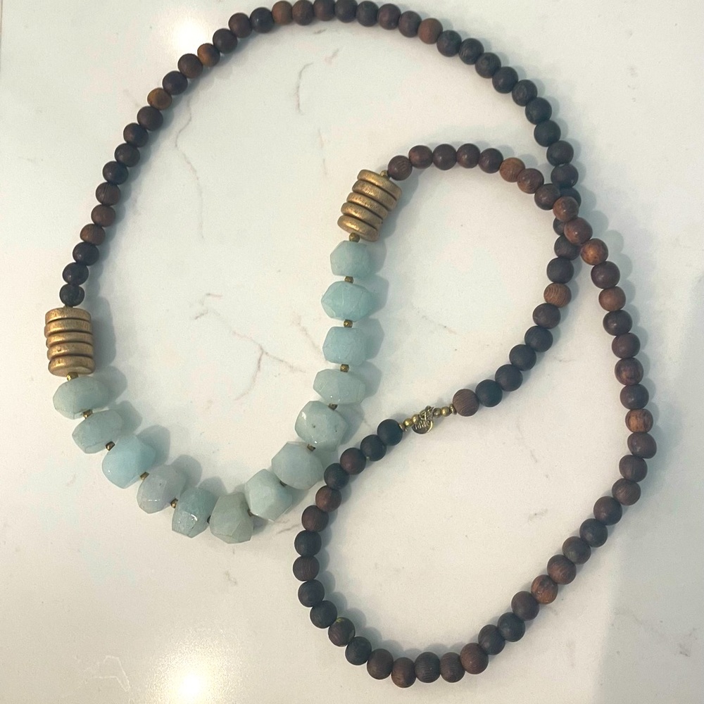 Long wooden necklace
